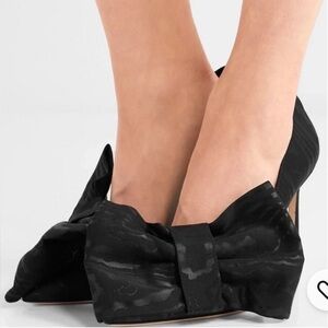 Jimmy CHOO x Off-White Black jacquard ‘Mary’ bow-embellished pumps 39